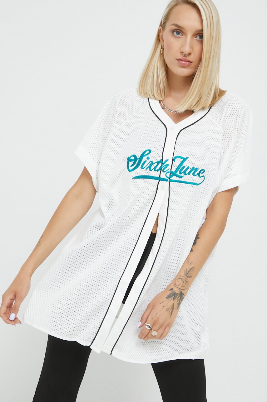 Sixth june bluza culoarea alb