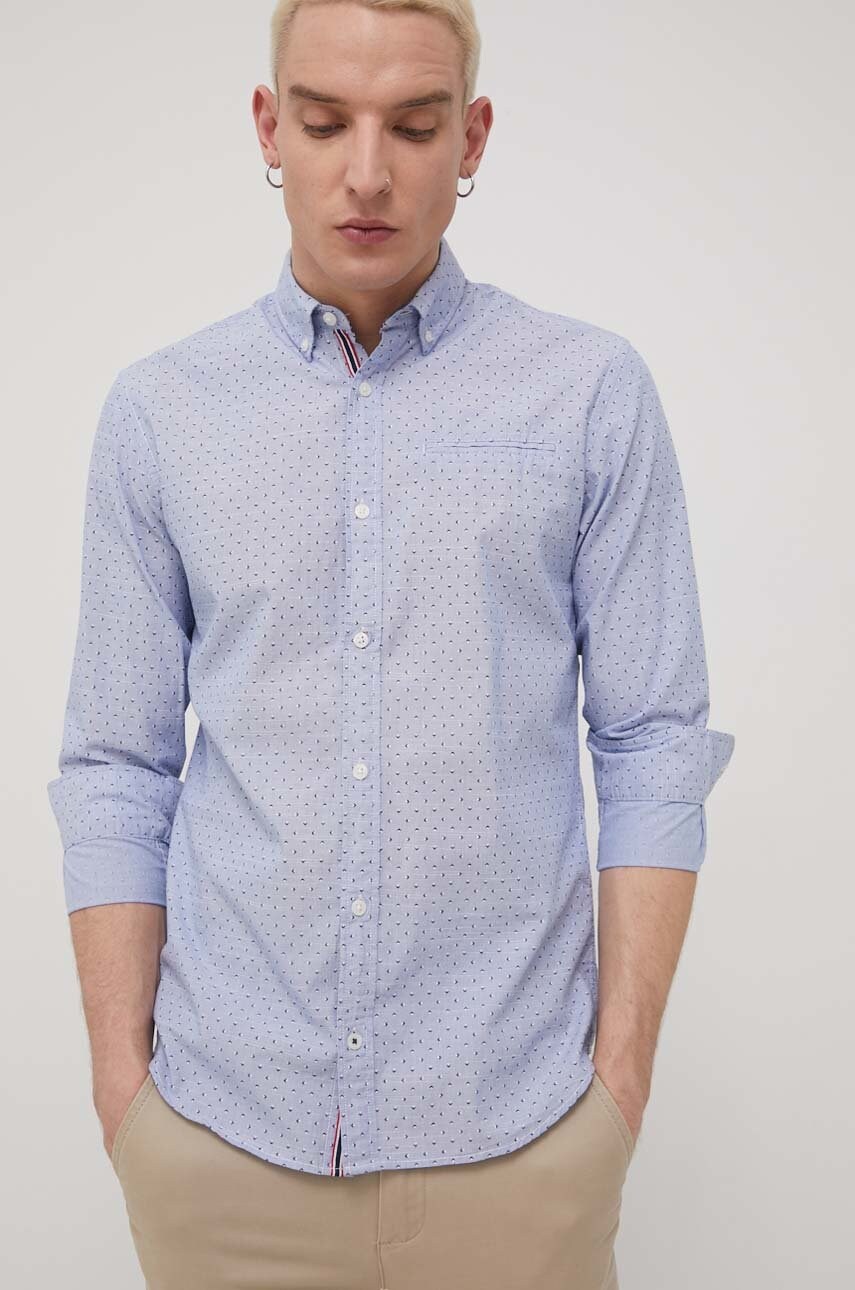 Jack & jones camasa din bumbac barbati, culoarea violet, cu guler button-down, slim