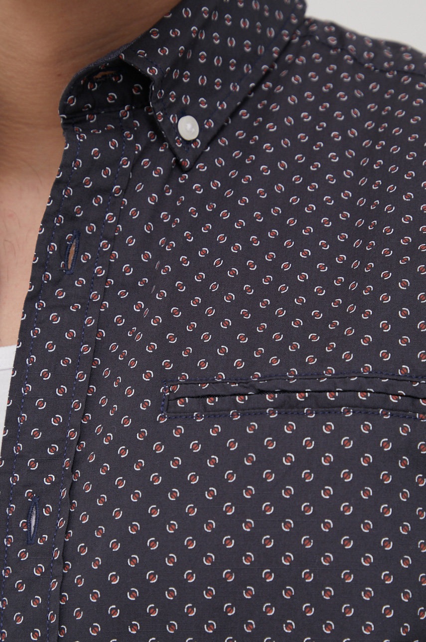 

Хлопковая рубашка Jack & Jones мужская цвет синий slim классический воротник
