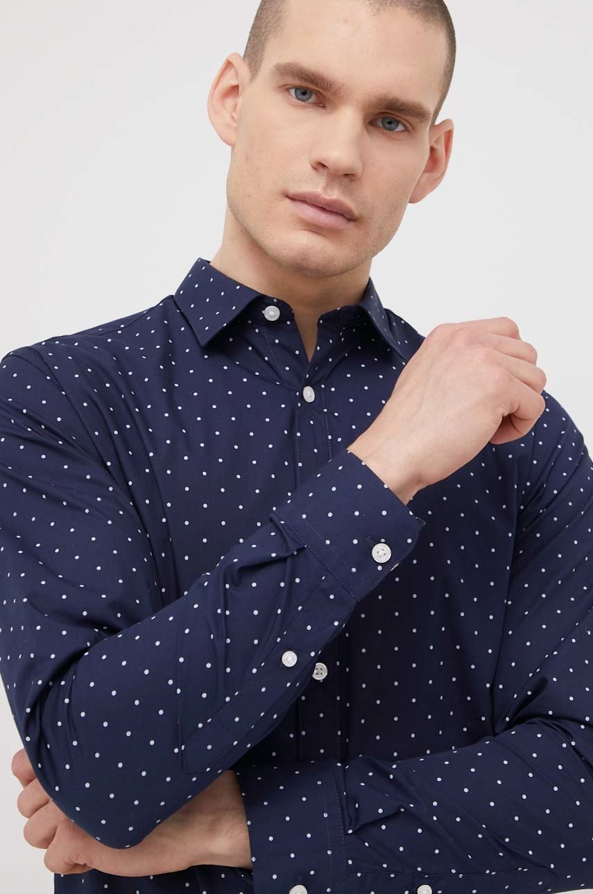 

Риза Jack & Jones мъжка в тъмносиньо със стандартна кройка с класическа яка, Тъмносин