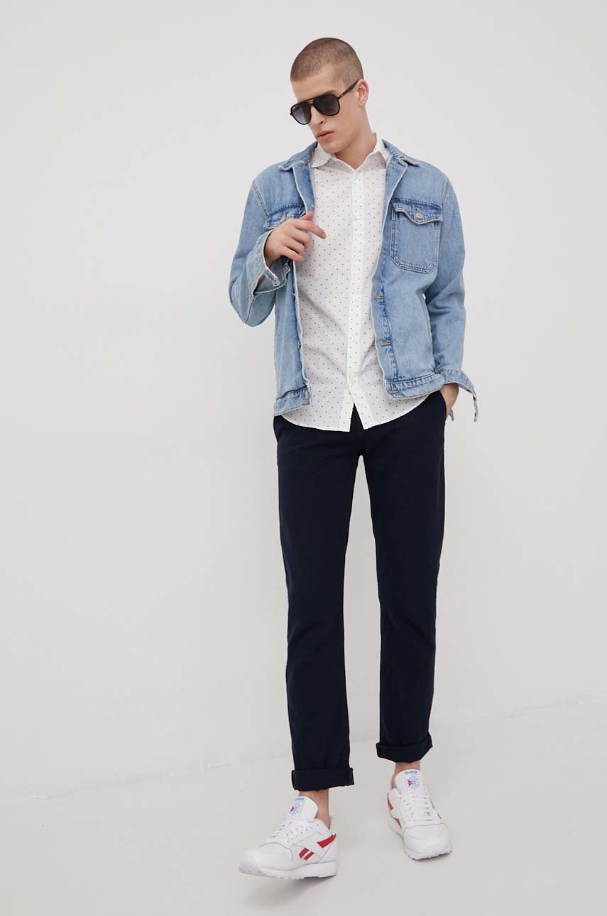 

Сорочка Jack & Jones чоловіча колір білий slim класичний комір