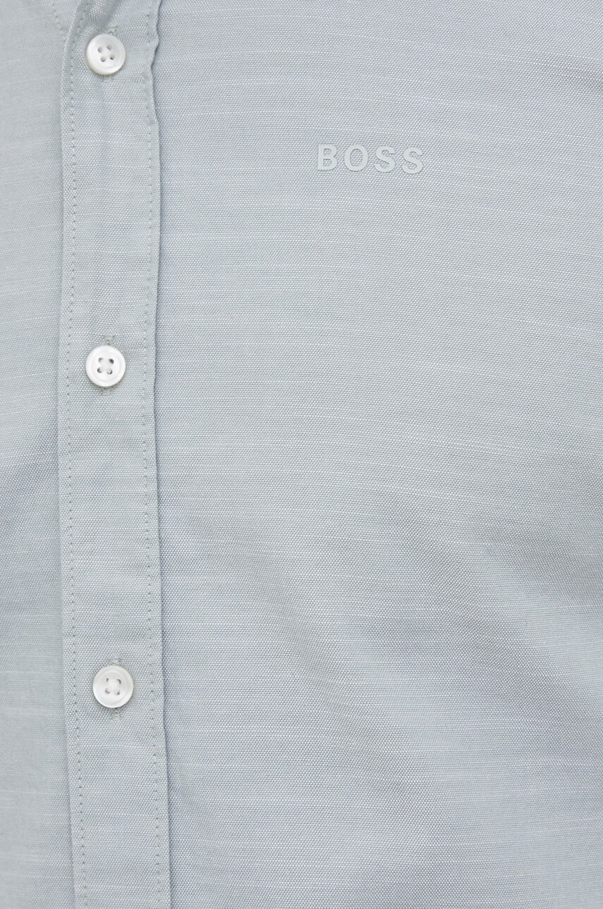 

Хлопковая рубашка Boss мужская slim классический воротник