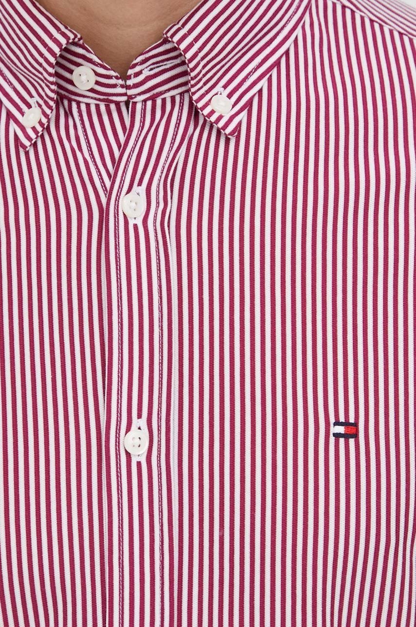 

Рубашка Tommy Hilfiger мужская цвет бордовый slim воротник button-down
