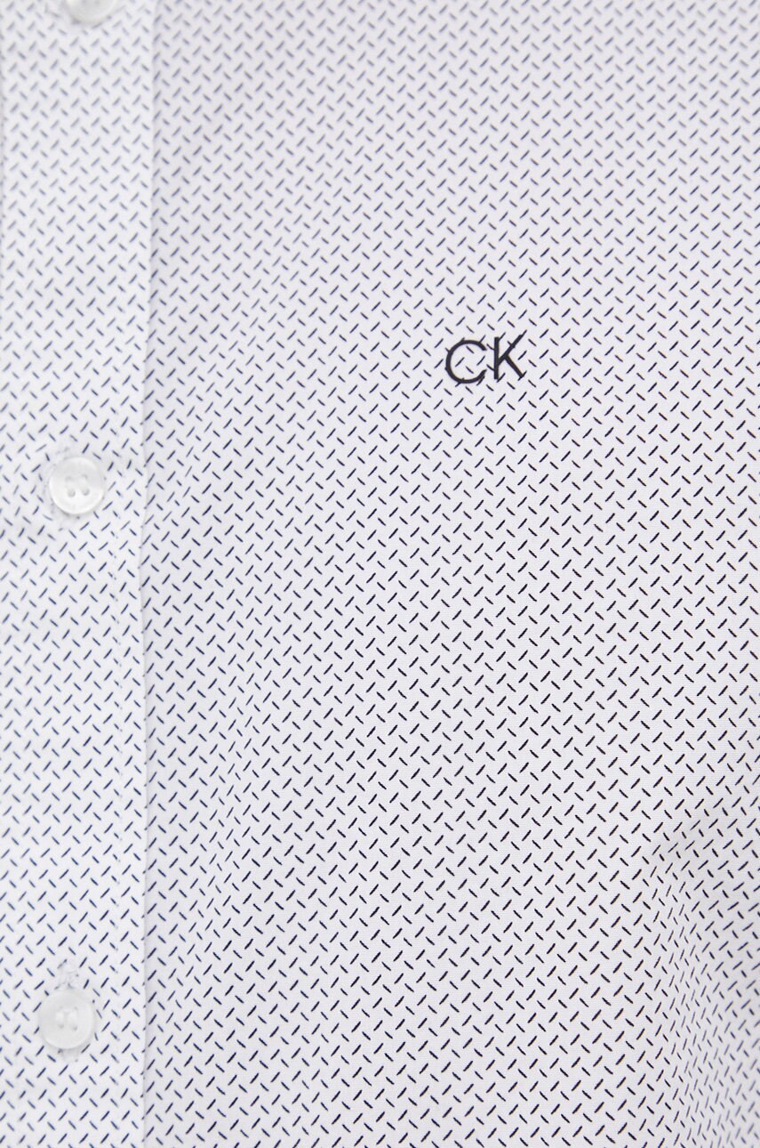 

Рубашка Calvin Klein мужская цвет белый slim классический воротник