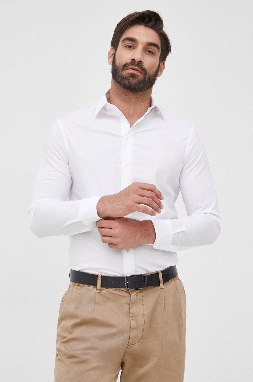 Emporio Armani camasa barbati, culoarea alb, cu guler clasic, regular 2023 ❤️ Pret Super answear imagine noua 2022