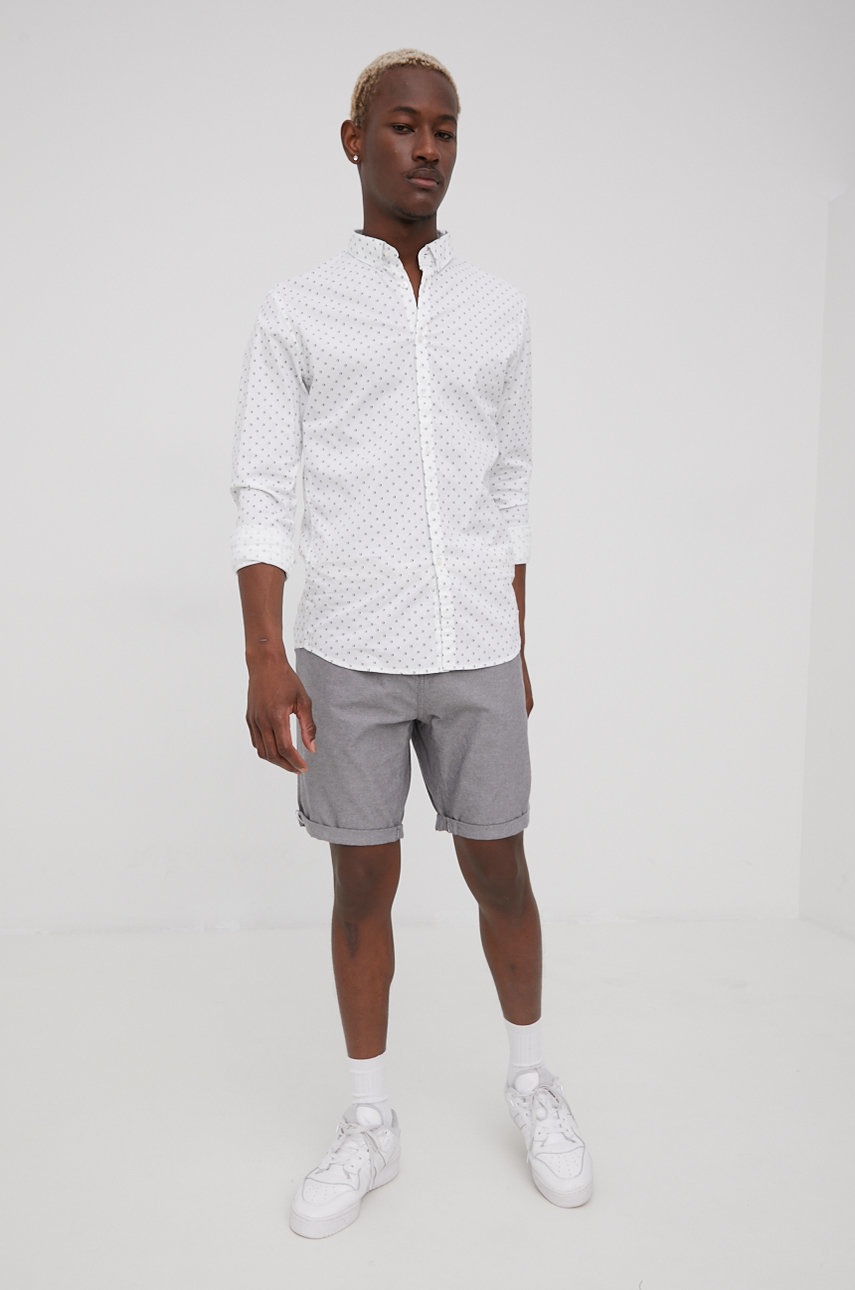 

Сорочка Tom Tailor чоловіча колір білий slim комір button-down