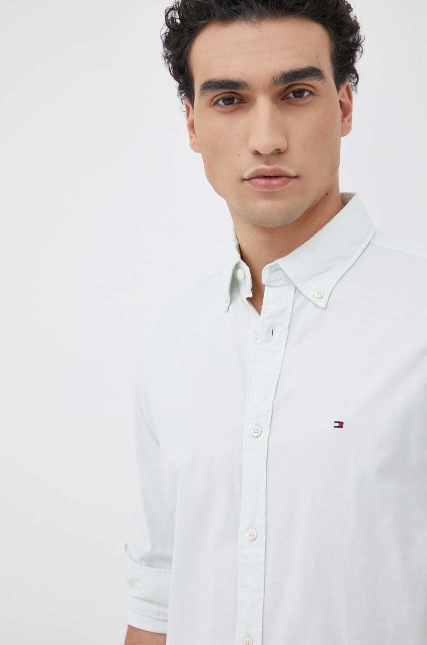 kosile-tommy-hilfiger-1985-panska-zelena-barva-slim-s-limeckem-button-down