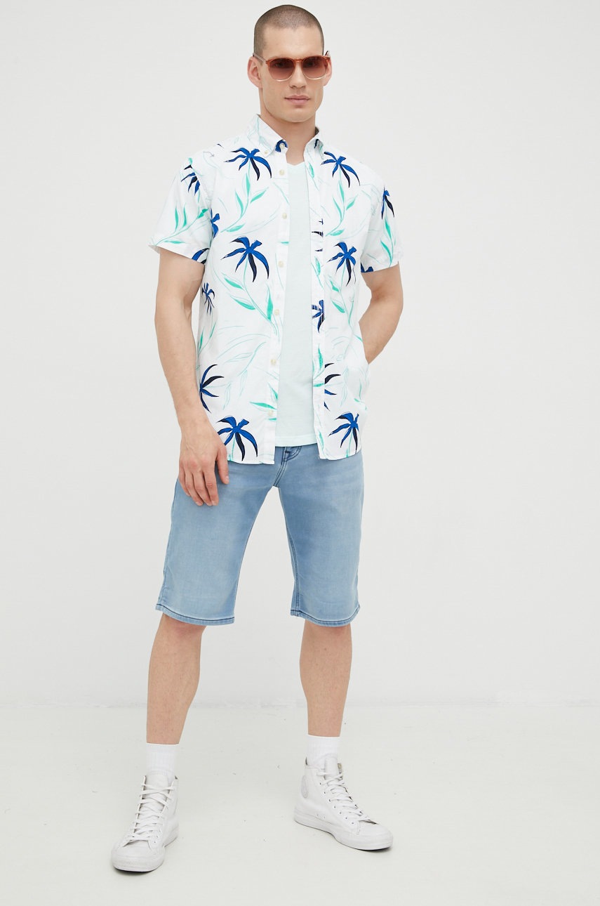 

Бавовняна сорочка Produkt by Jack & Jones чоловіча колір білий regular комір button-down