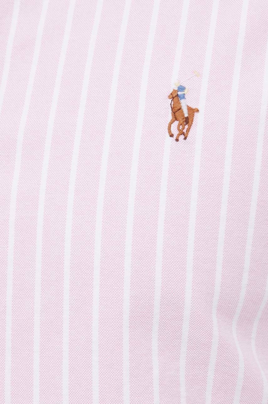 

Бавовняна сорочка Polo Ralph Lauren чоловіча колір рожевий slim комір button-down