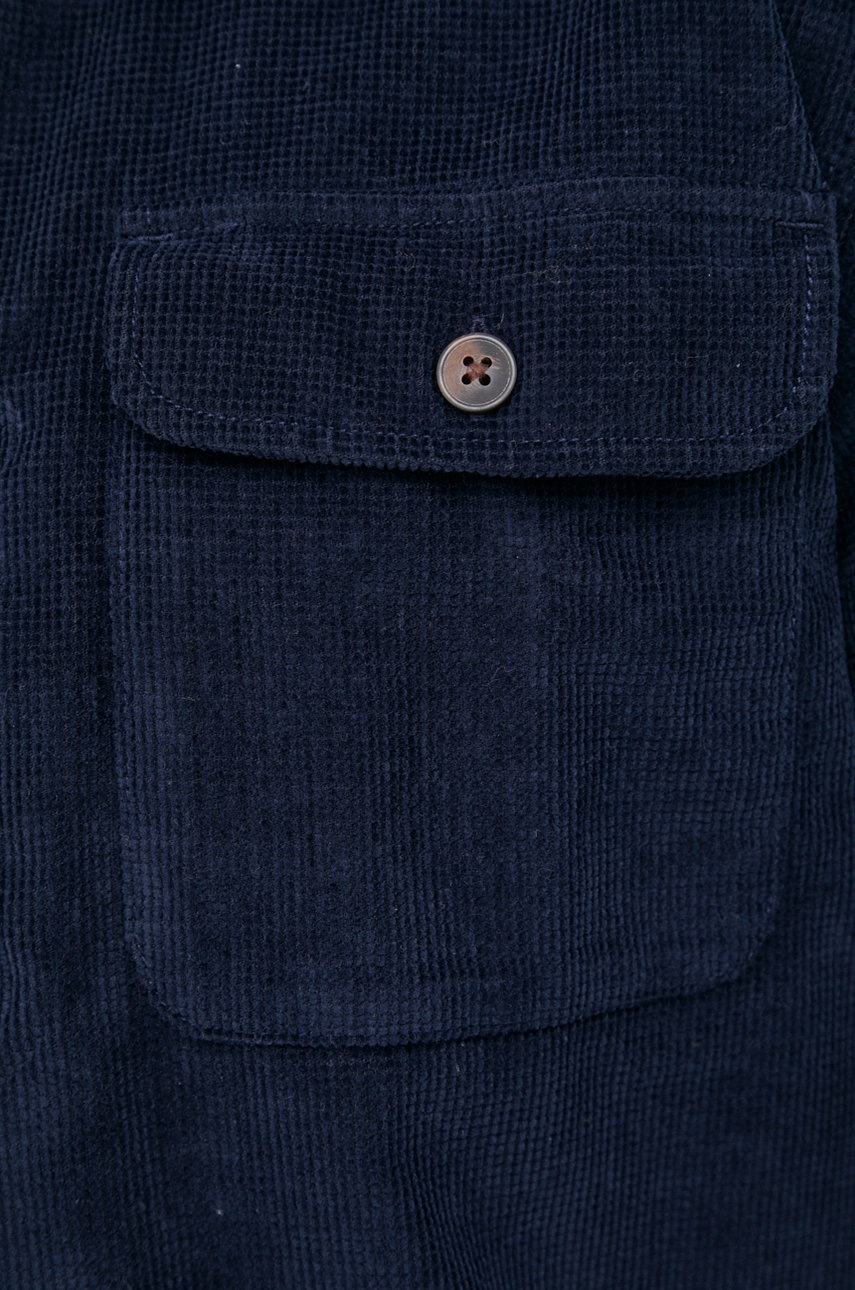 

Хлопковая рубашка Jack & Jones мужская цвет синий regular классический воротник