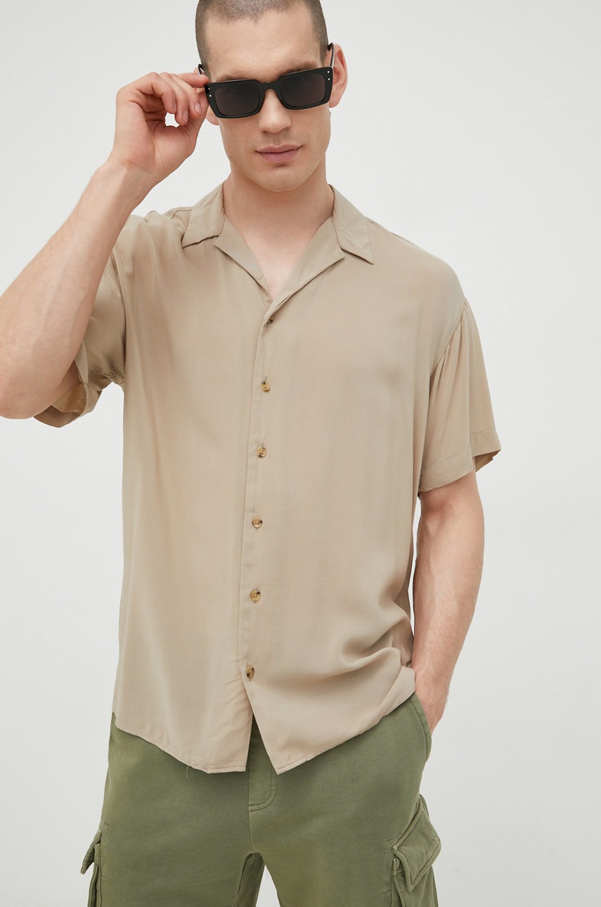 

Риза Jack & Jones мъжка в бежово със свободна кройка, Бежов