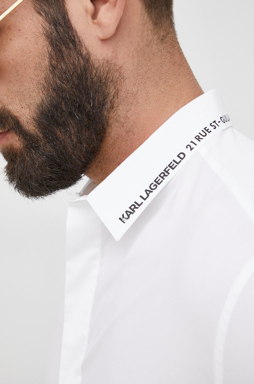 

Рубашка Karl Lagerfeld мужская цвет белый regular классический воротник