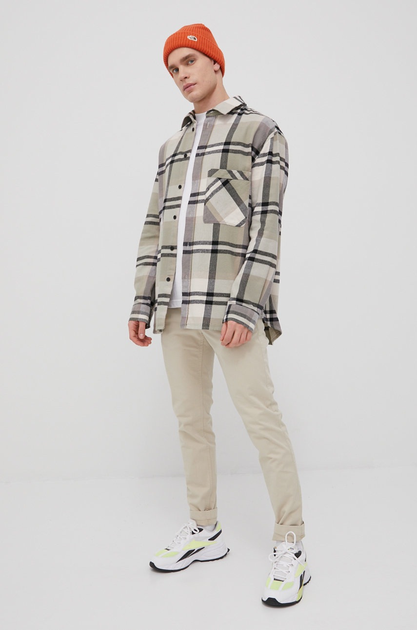 

Рубашка Dr. Denim мужская цвет зелёный regular классический воротник