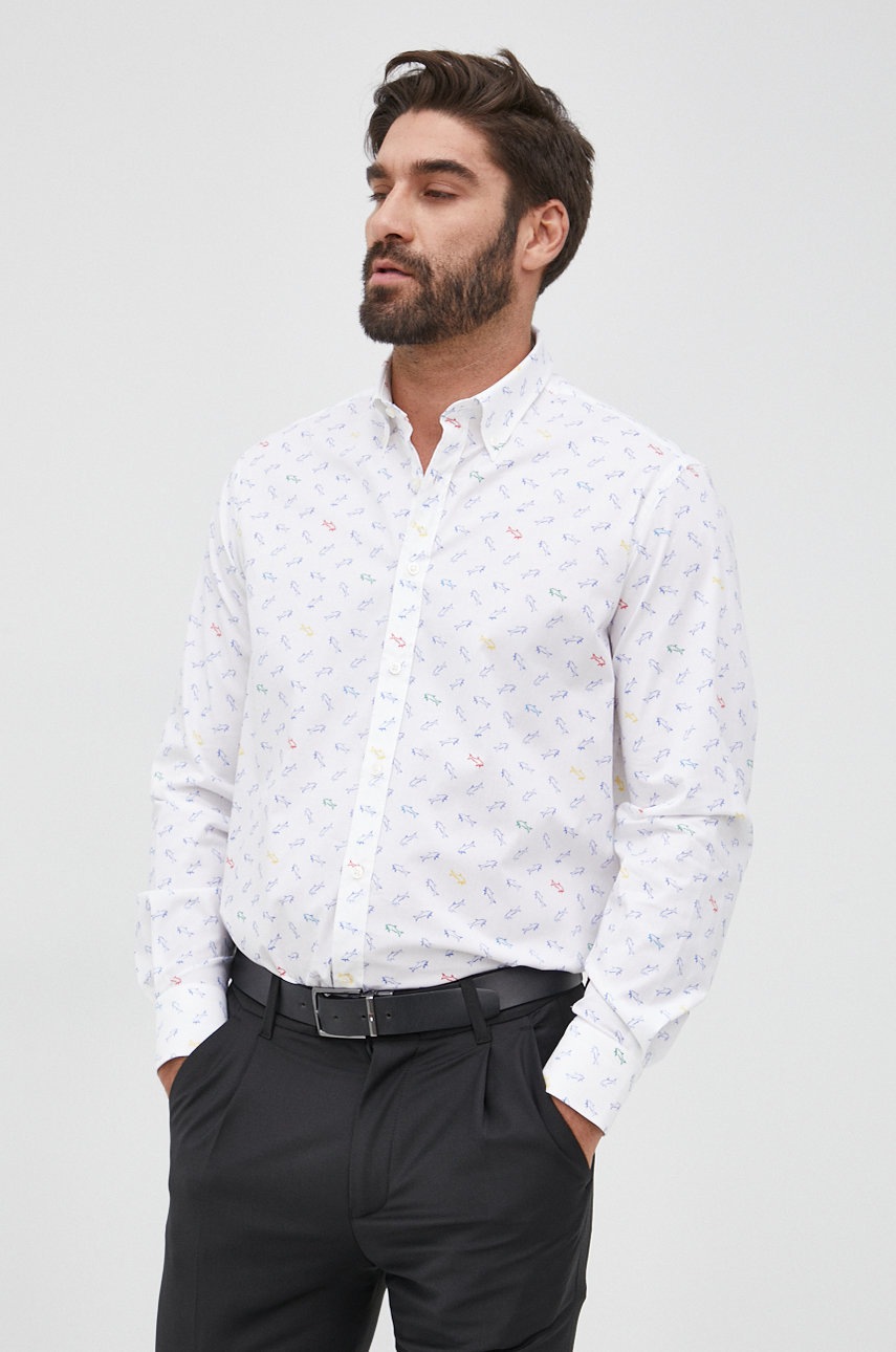 

Рубашка Paul&Shark мужская цвет белый regular воротник button-down