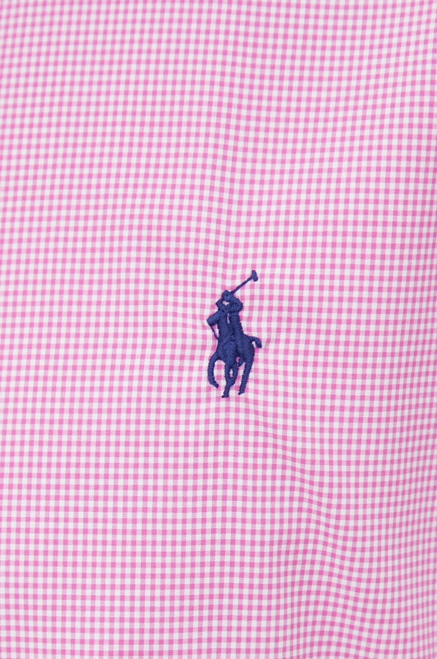 

Бавовняна сорочка Polo Ralph Lauren чоловіча колір рожевий slim класичний комір