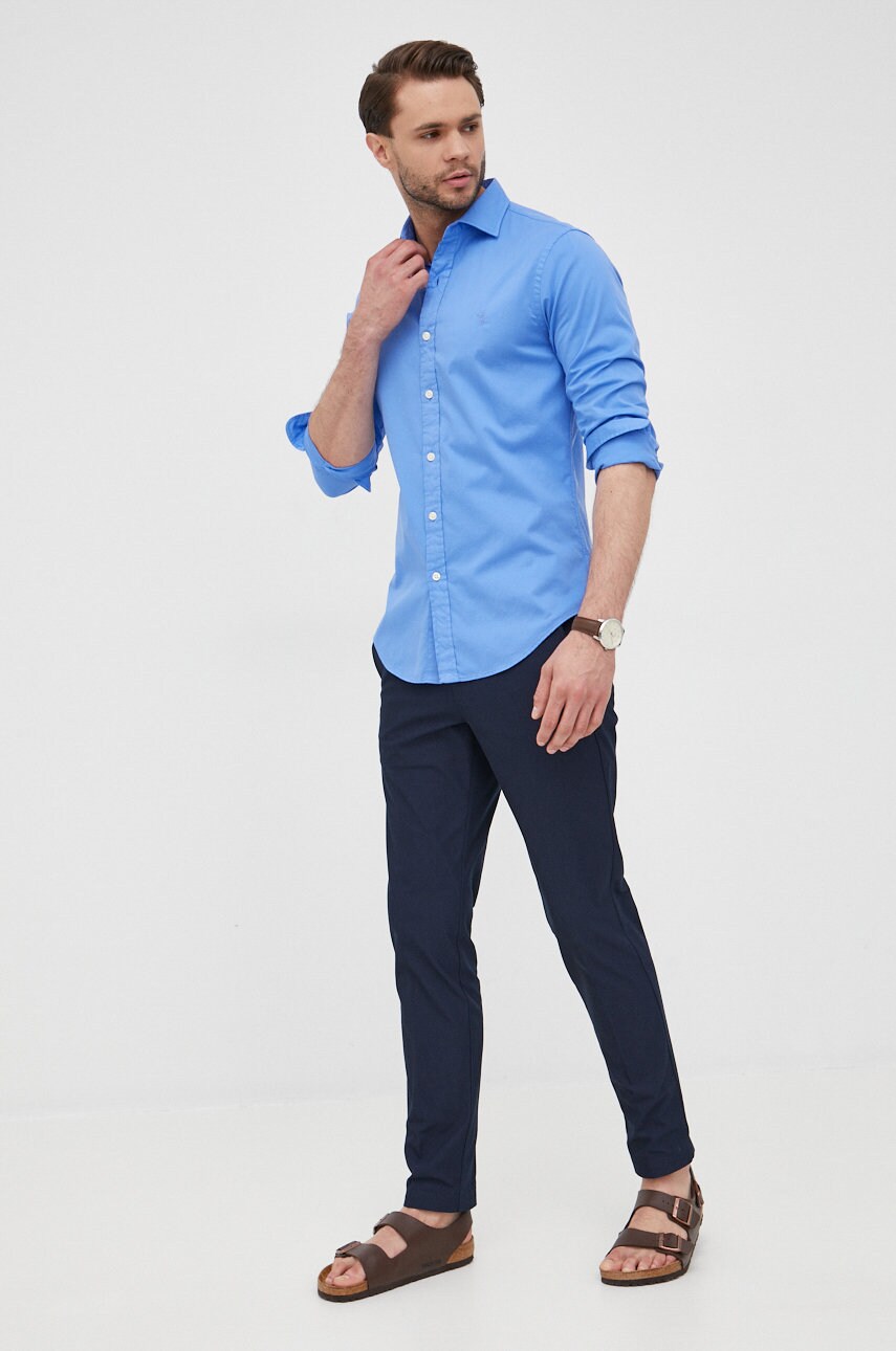 

Хлопковая рубашка Polo Ralph Lauren мужская slim классический воротник