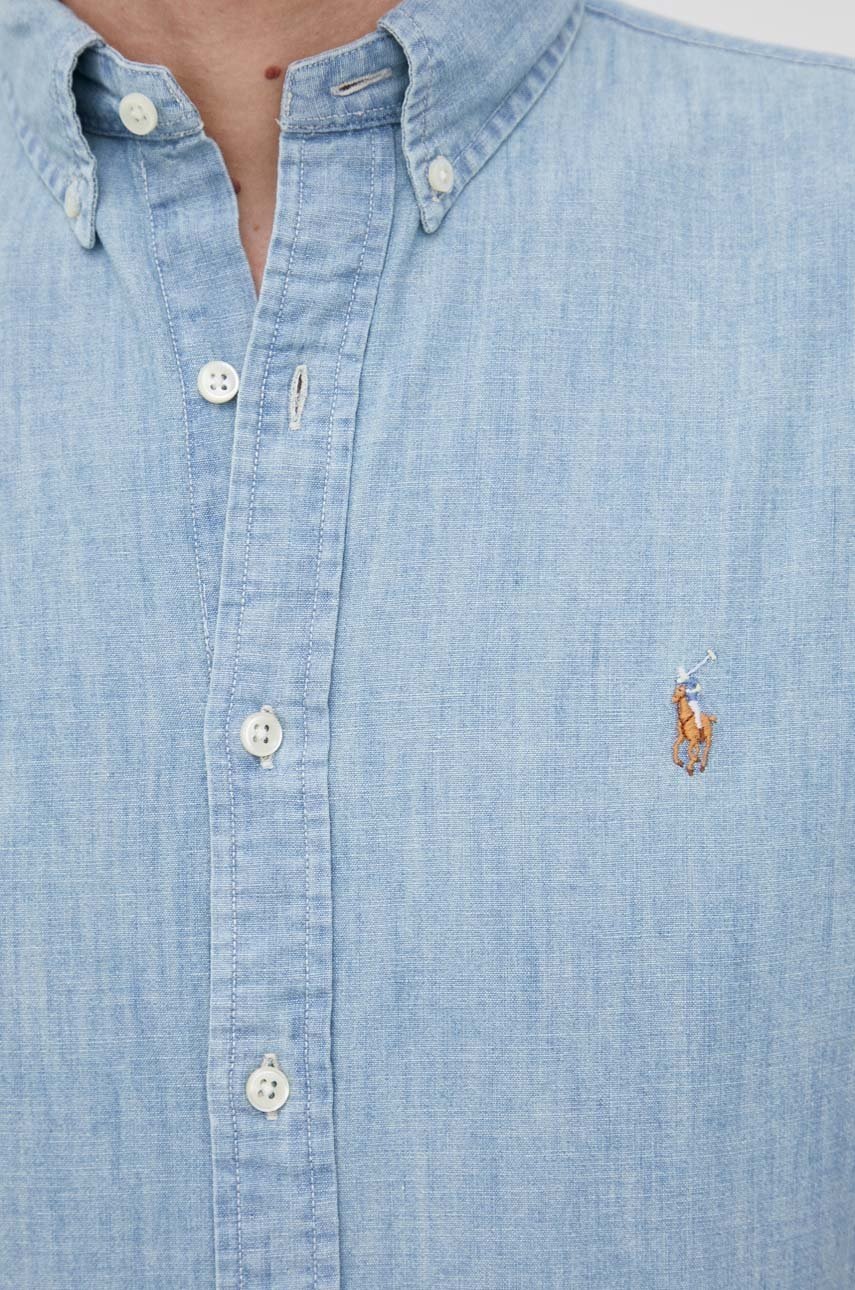 

Хлопковая рубашка Polo Ralph Lauren мужская slim воротник button-down