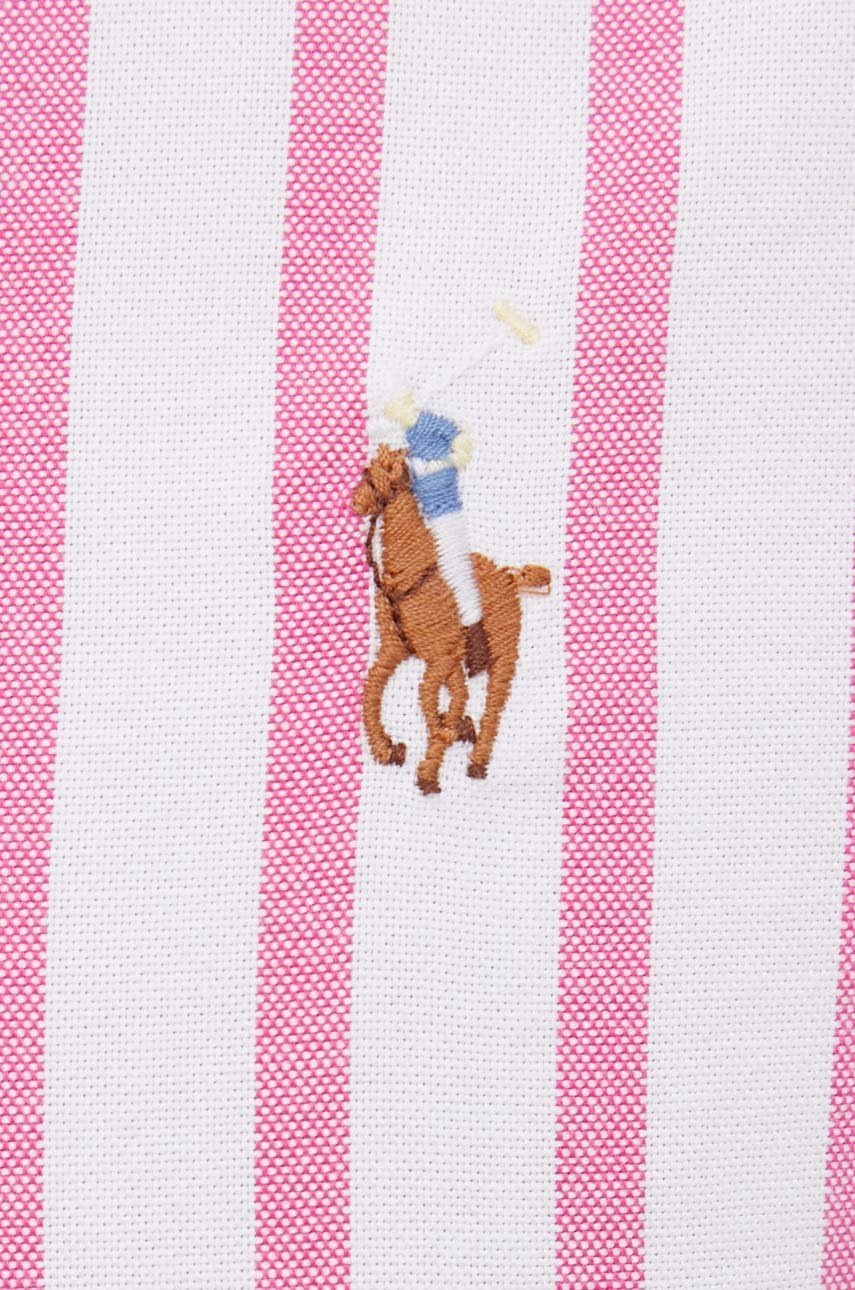 

Бавовняна сорочка Polo Ralph Lauren чоловіча колір рожевий slim комір button-down