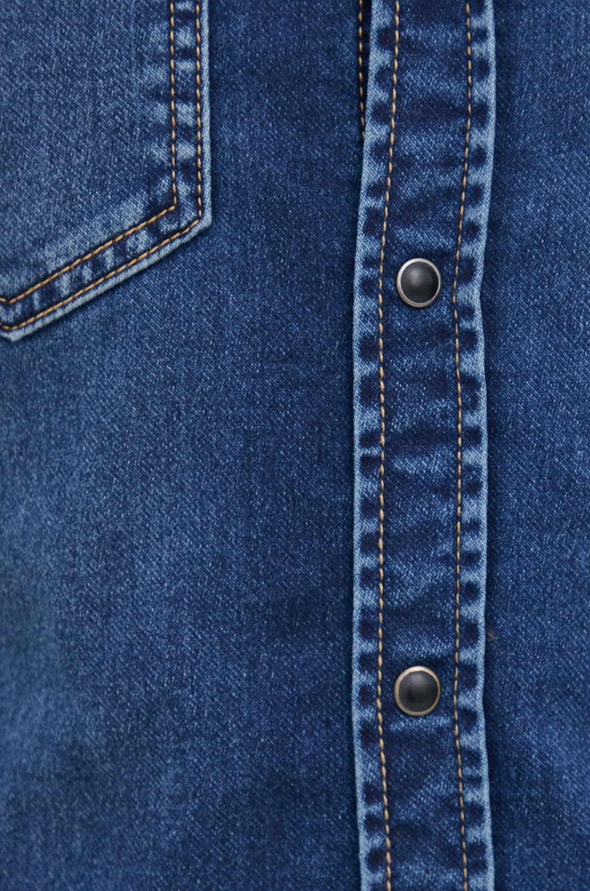 

Джинсовая рубашка Pepe Jeans New Jepson мужская цвет синий regular классический воротник
