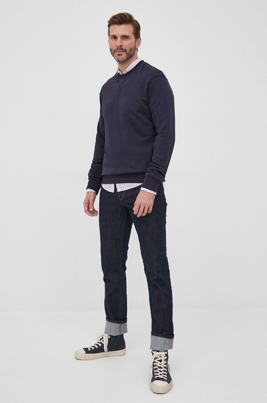 

Бавовняна сорочка Sisley чоловіча колір червоний slim з італійським коміром