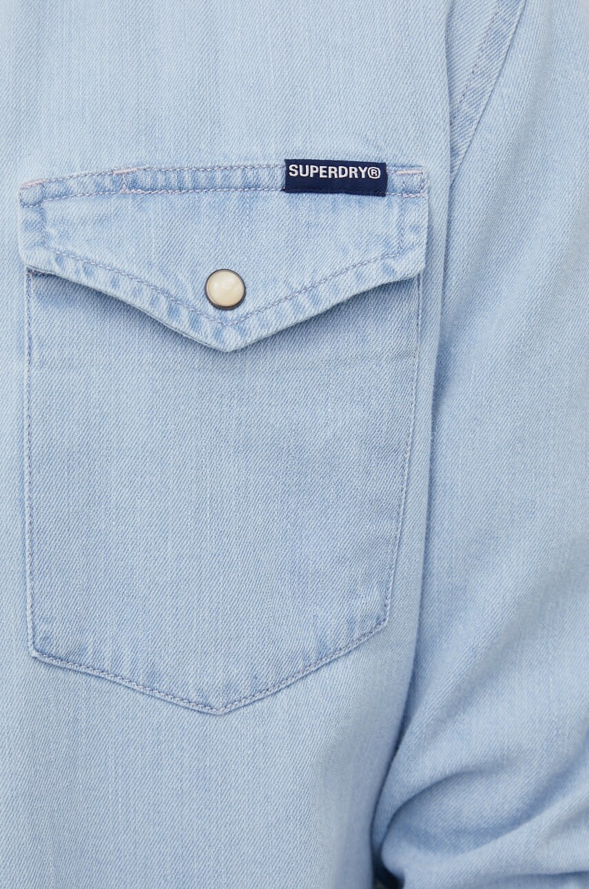 

Джинсова сорочка Superdry чоловіча regular класичний комір