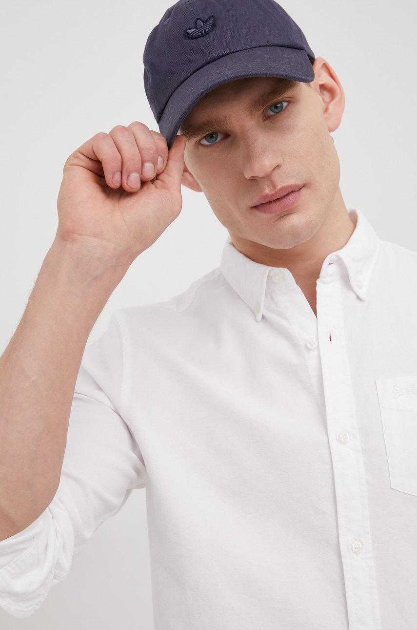 

Сорочка Superdry чоловіча колір білий regular комір button-down