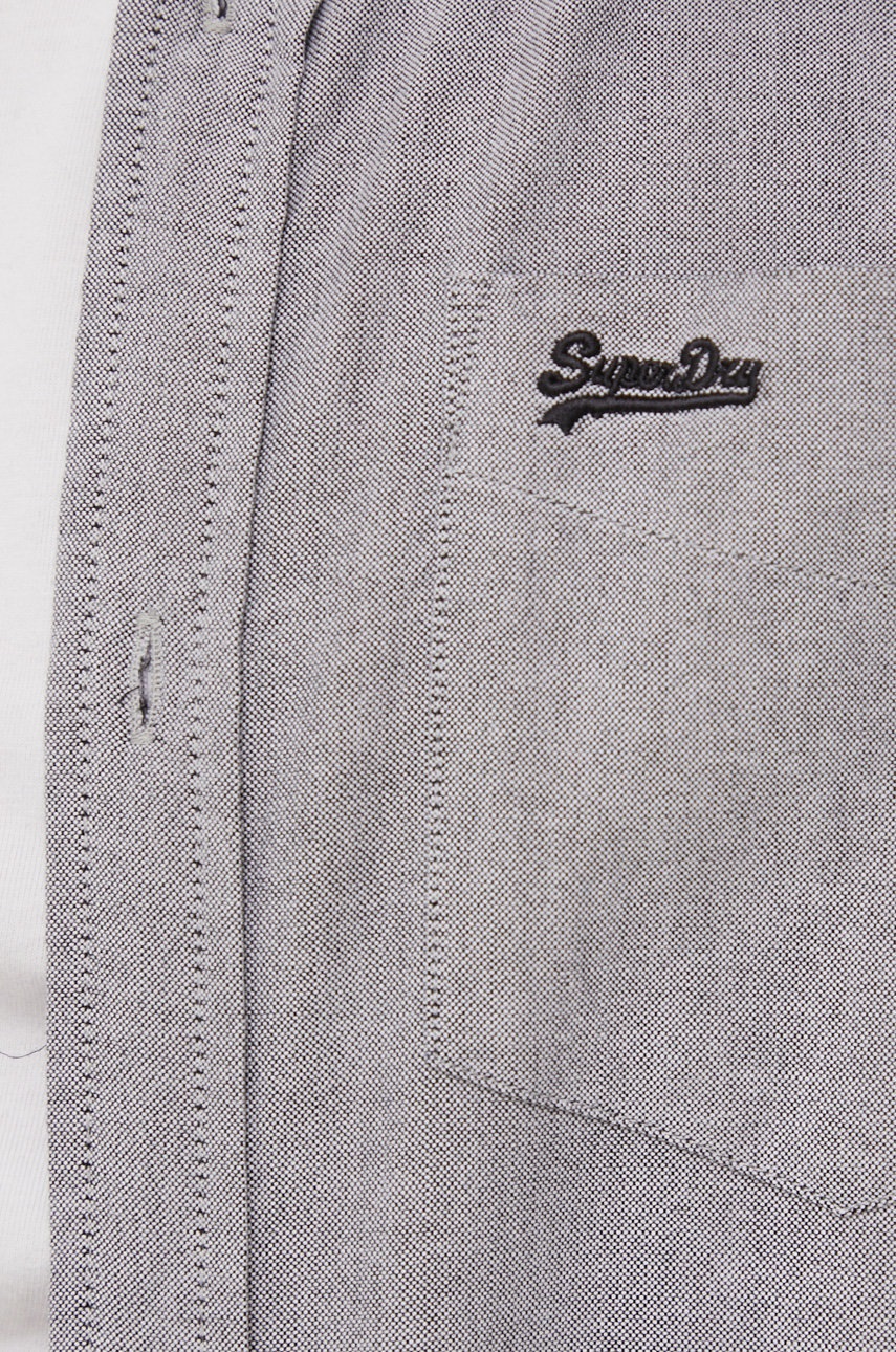 

Бавовняна сорочка Superdry чоловіча колір сірий regular комір button-down
