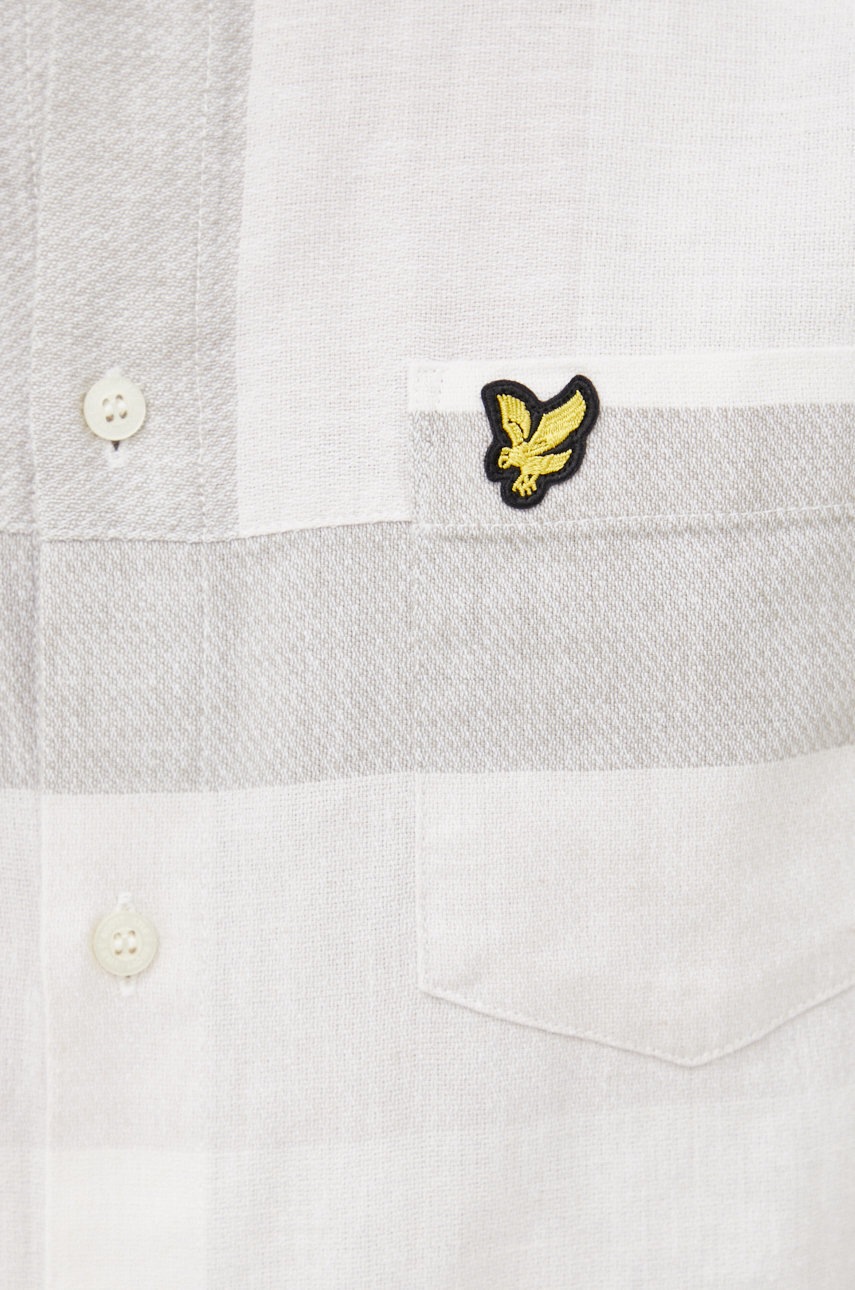 

Сорочка з льону Lyle & Scott чоловіча колір сірий regular класичний комір