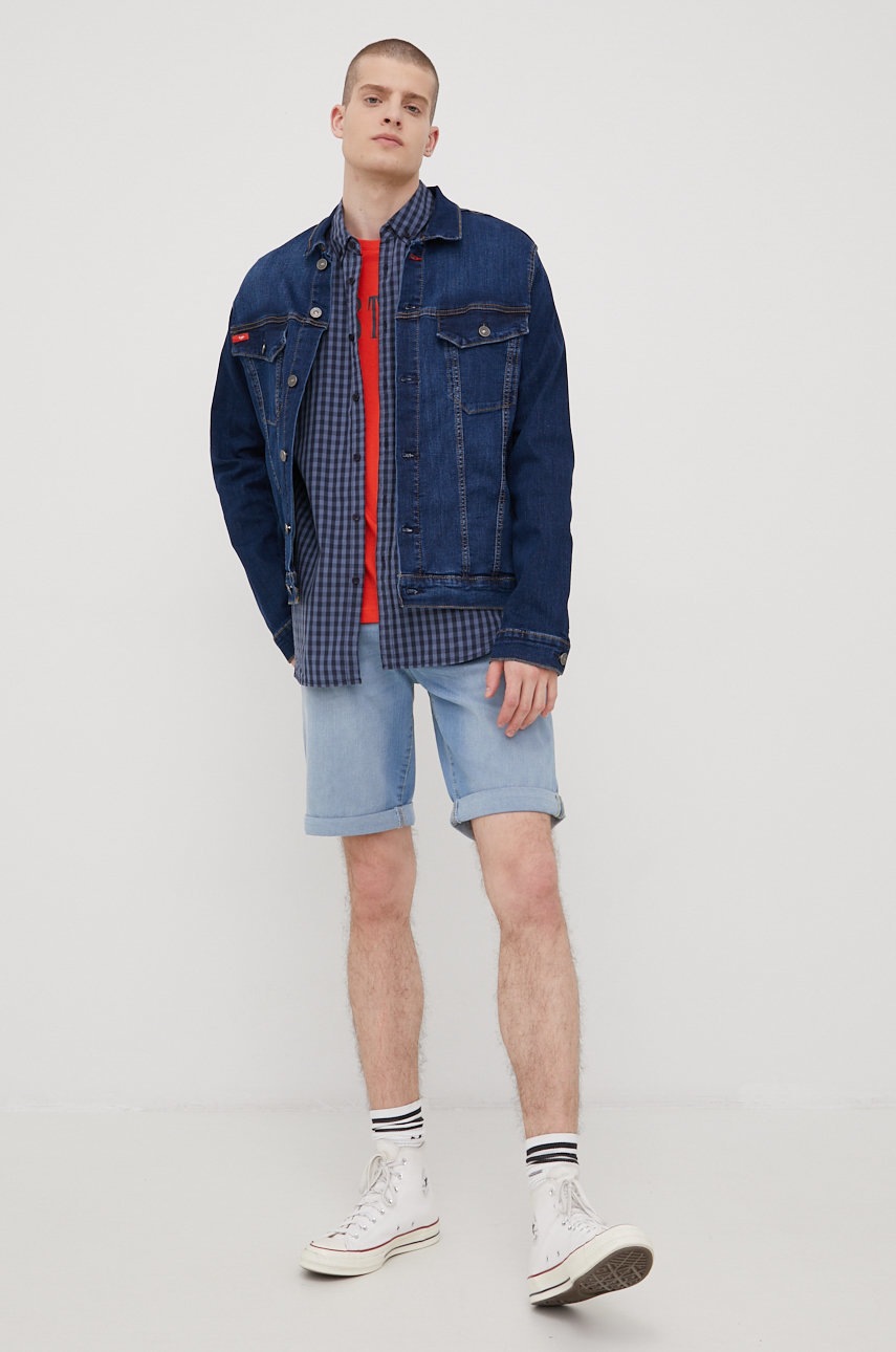 

Хлопковая рубашка Mustang мужская regular воротник button-down