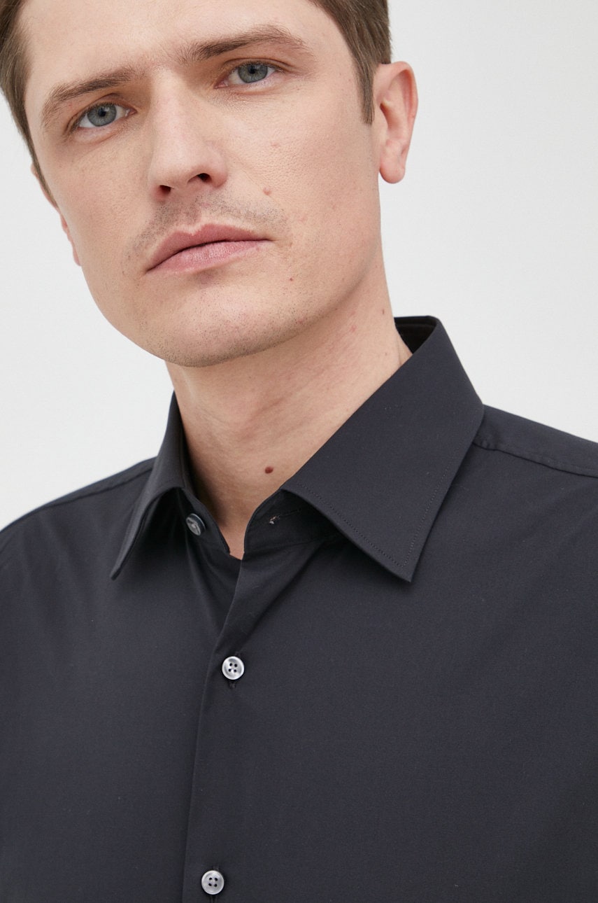 BOSS cămașă bărbați, culoarea negru, cu guler clasic, slim 50469345