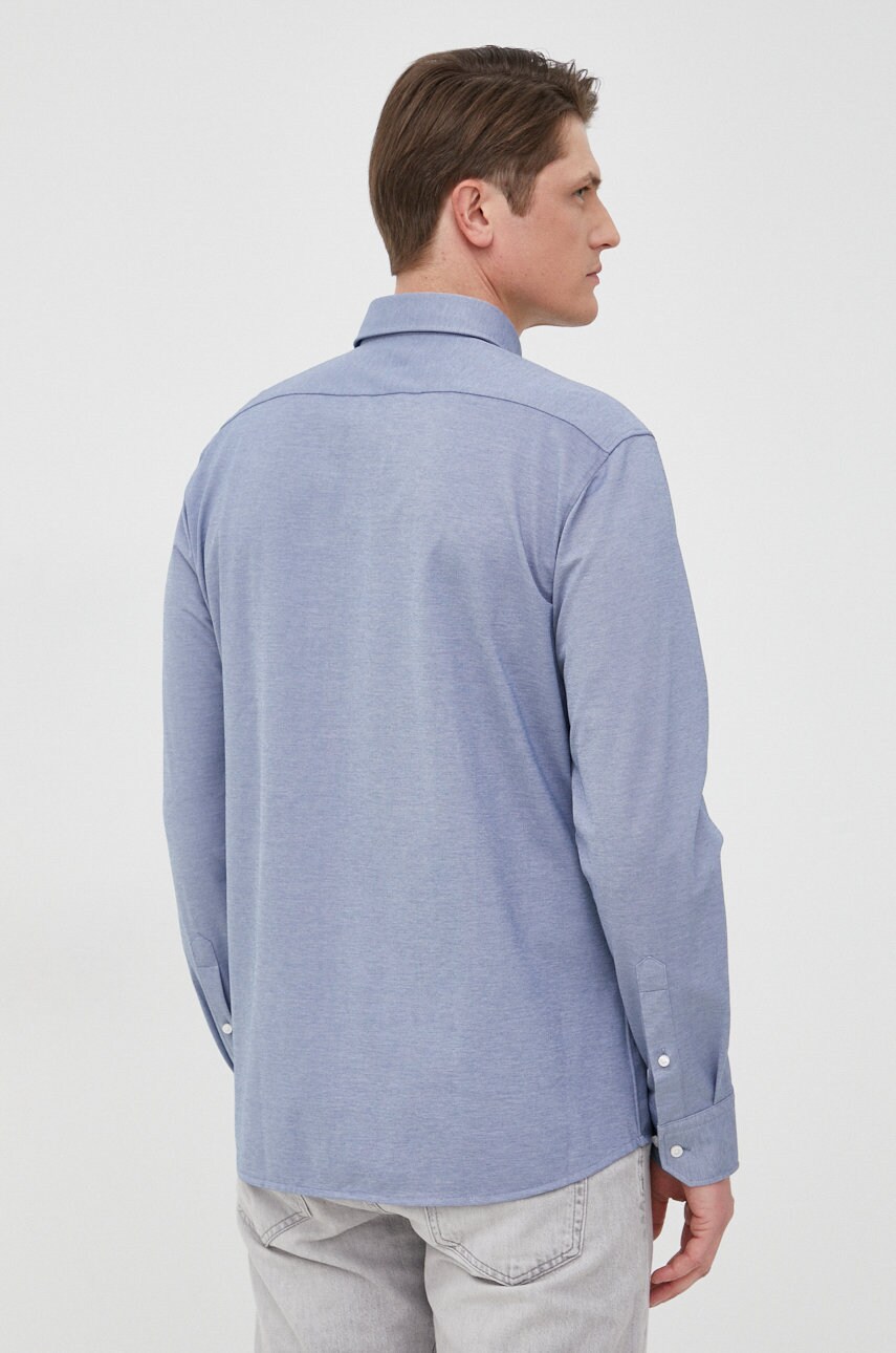 

Рубашка BOSS мужская цвет синий regular воротник button-down