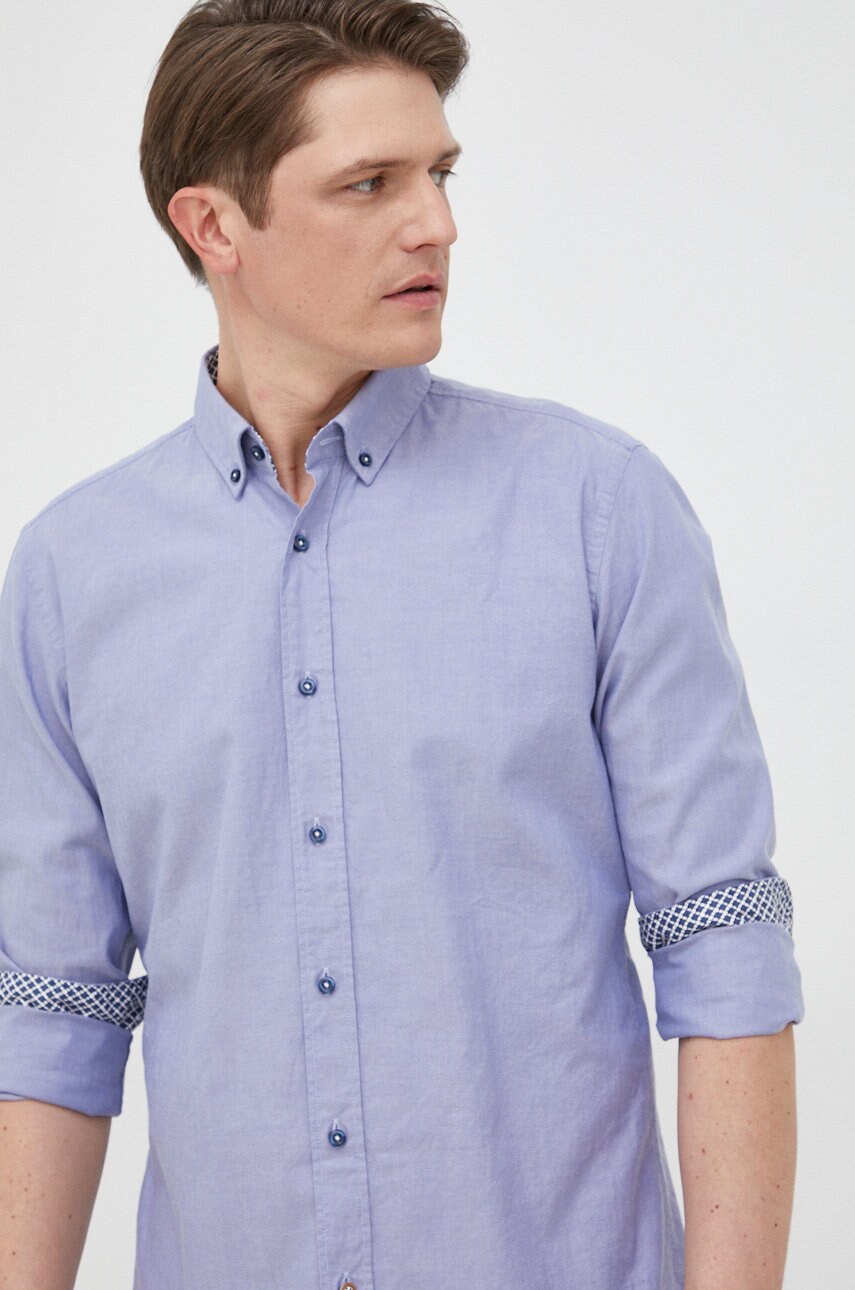 Boss camasa din bumbac barbati, cu guler button-down, slim
