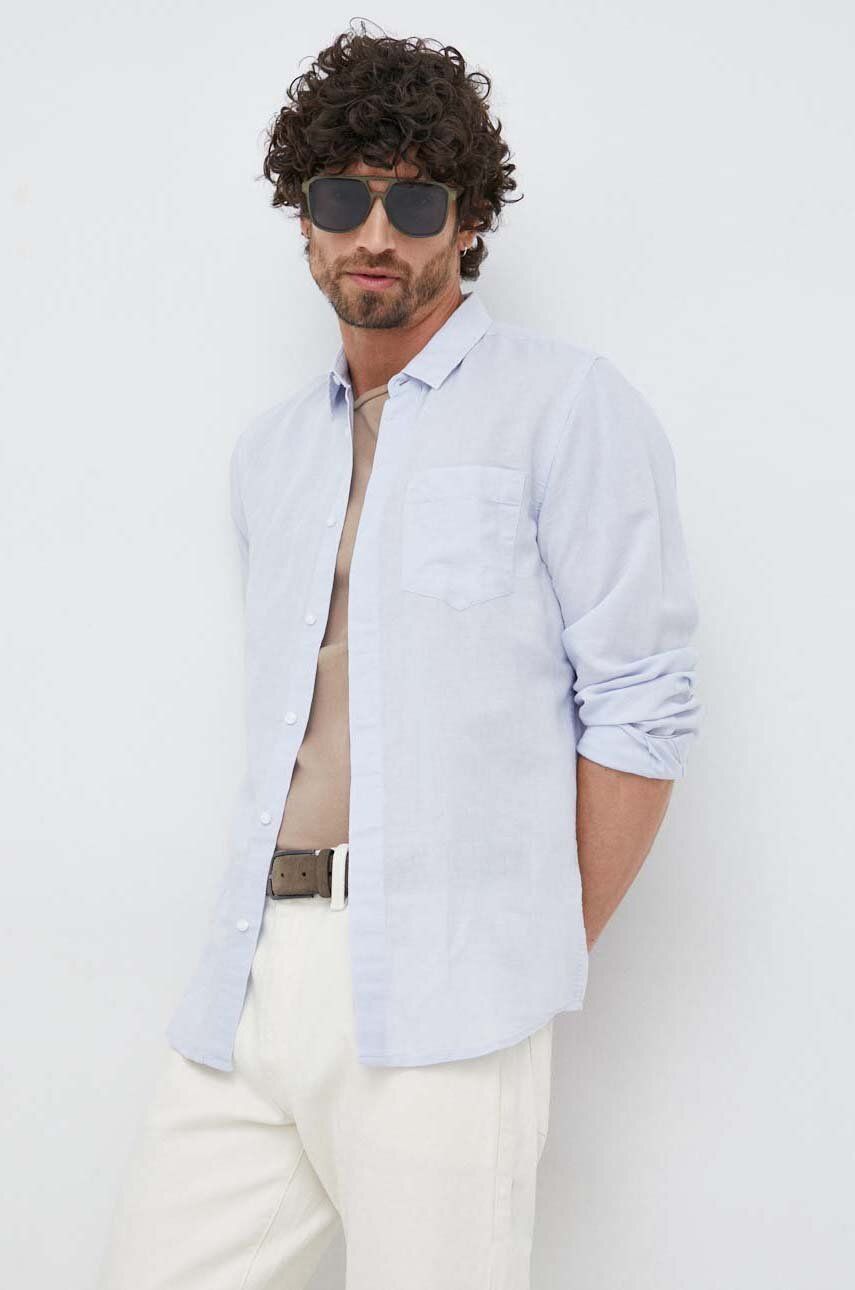 Levně Plátěná košile Calvin Klein pánská, regular, s klasickým límcem, K10K108664