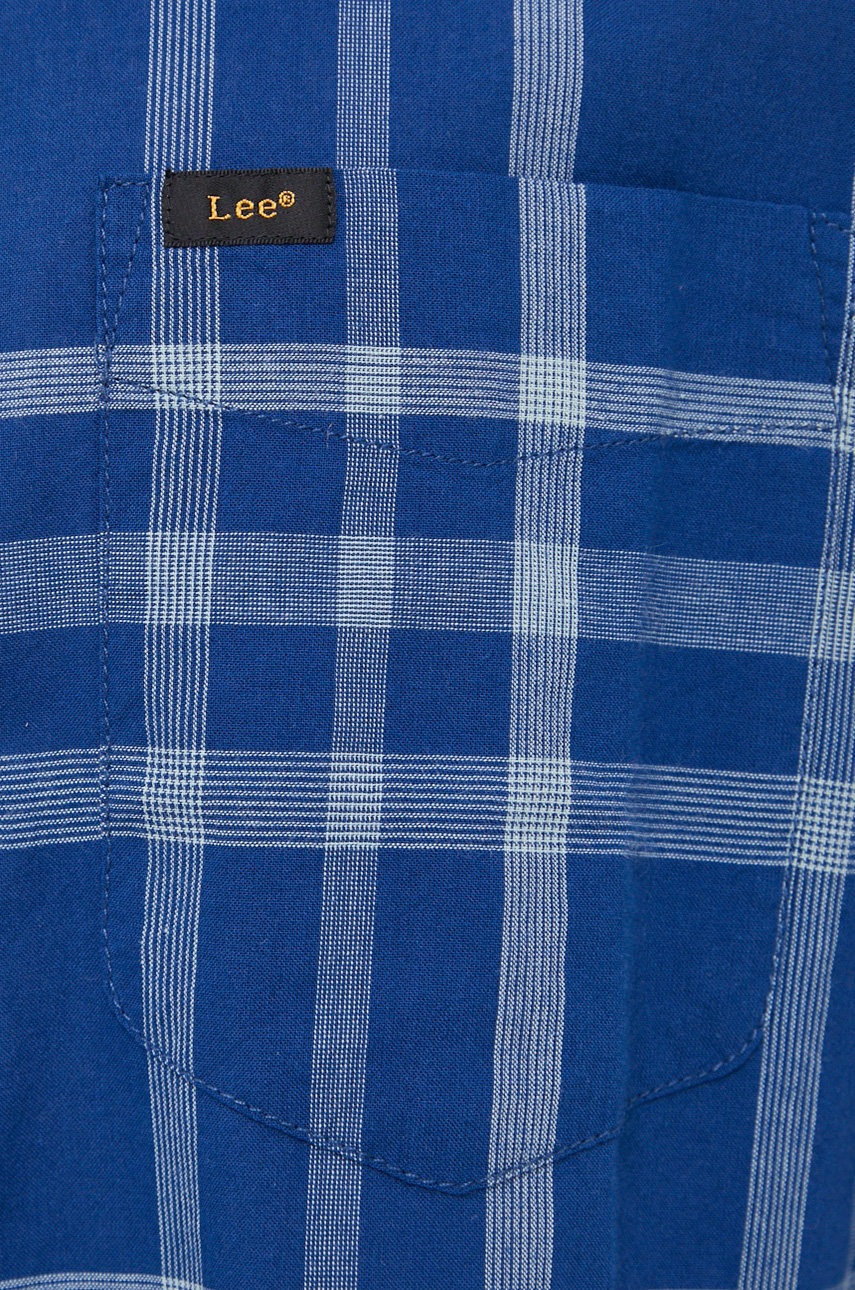 

Бавовняна сорочка Lee чоловіча колір синій regular комір button-down