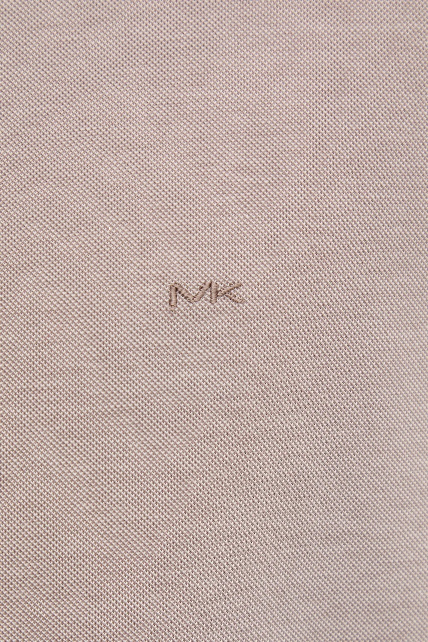 Хлопковая рубашка Michael Kors мужская цвет бежевый slim итальянский воротник Хлопковая рубашка Michael Kors мужская цвет бежевый slim итальянский воротник