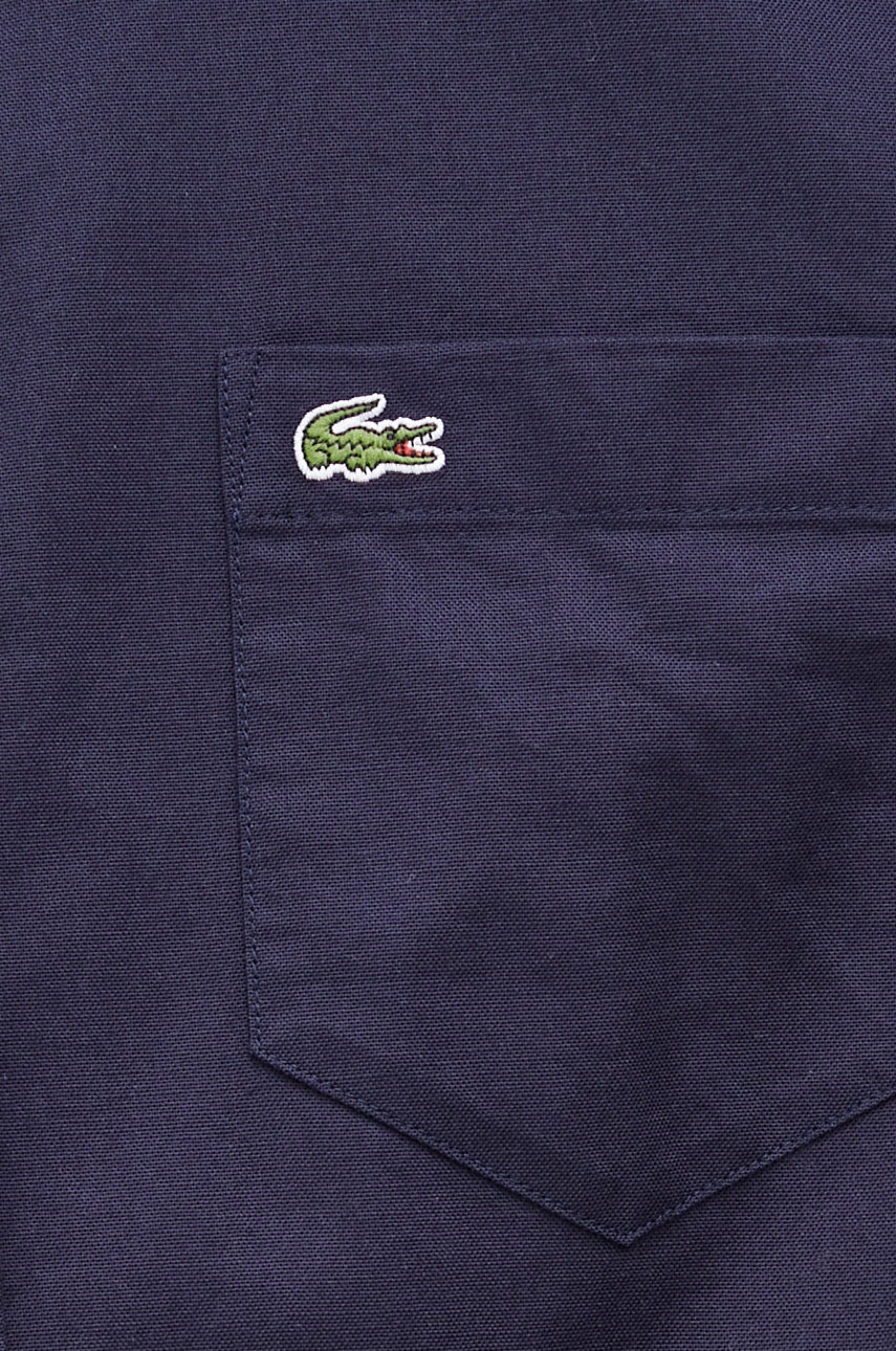

Бавовняна сорочка Lacoste чоловіча колір синій regular комір button-down