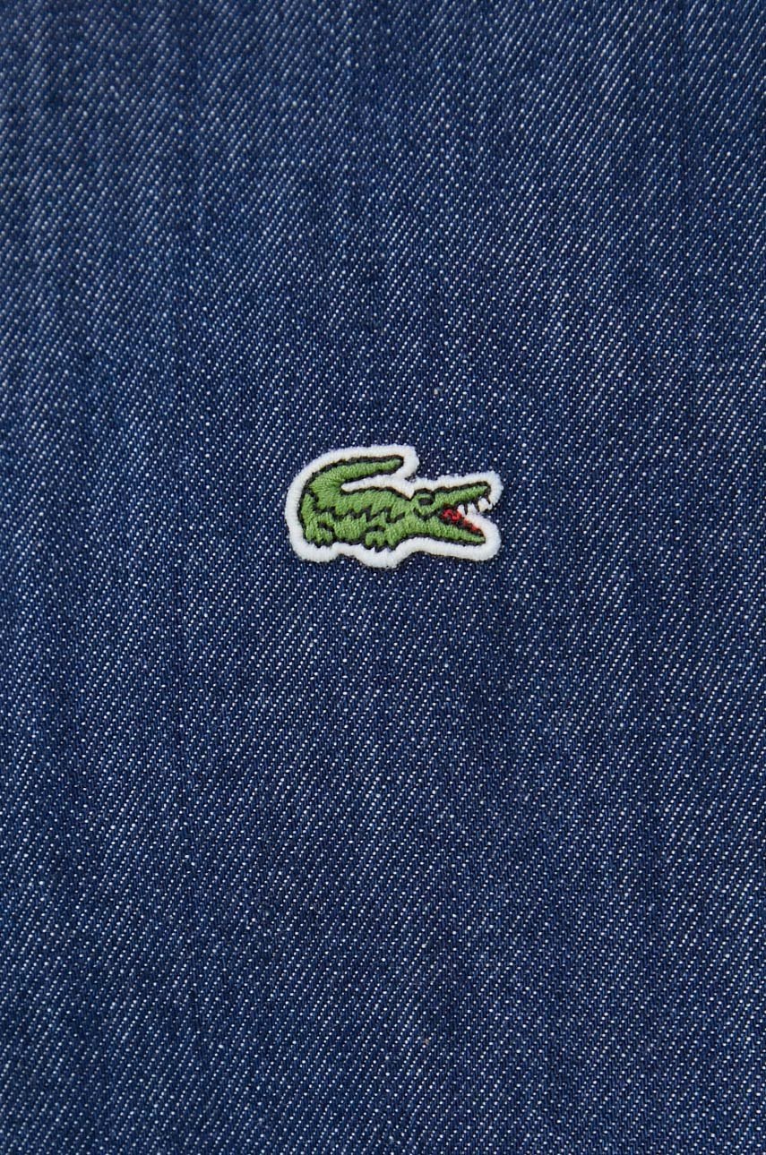 

Хлопковая рубашка Lacoste мужская цвет синий regular классический воротник