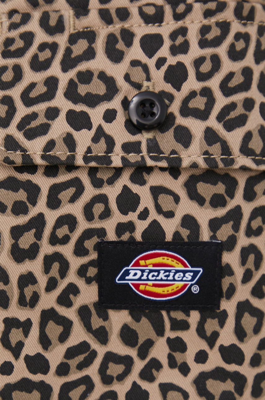 

Бавовняна сорочка Dickies чоловіча колір бежевий regular класичний комір
