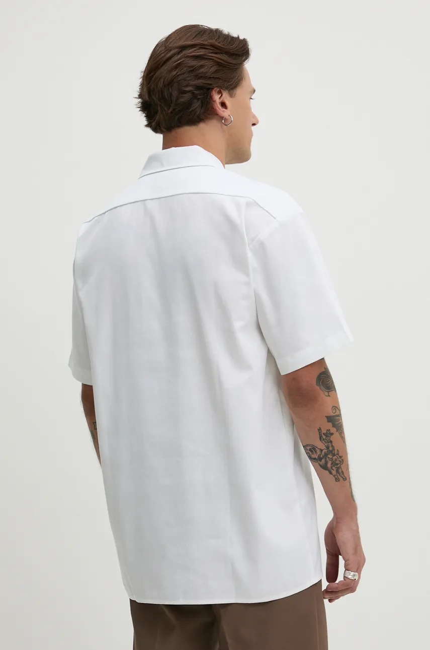Сорочка Dickies чоловіча колір білий regular класичний комір 