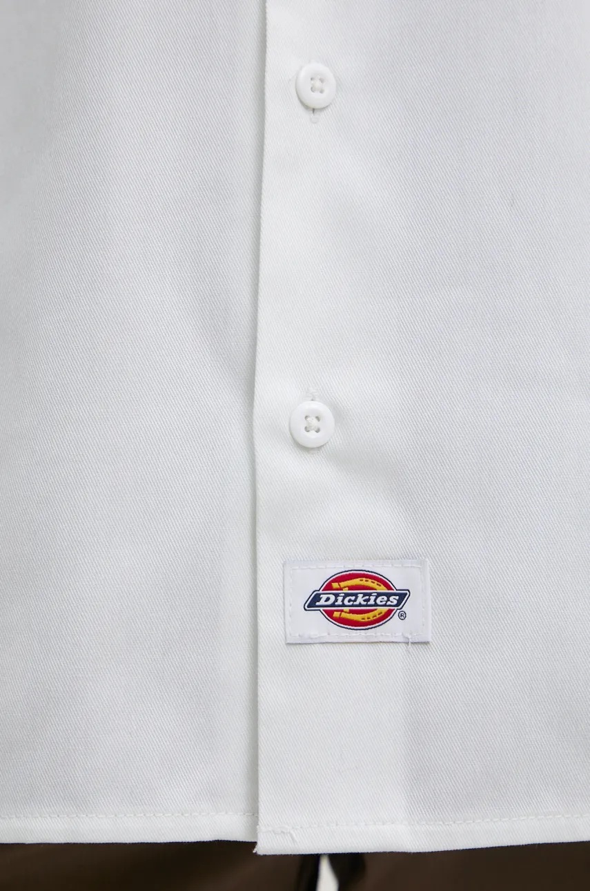 Сорочка Dickies чоловіча колір білий regular класичний комір 