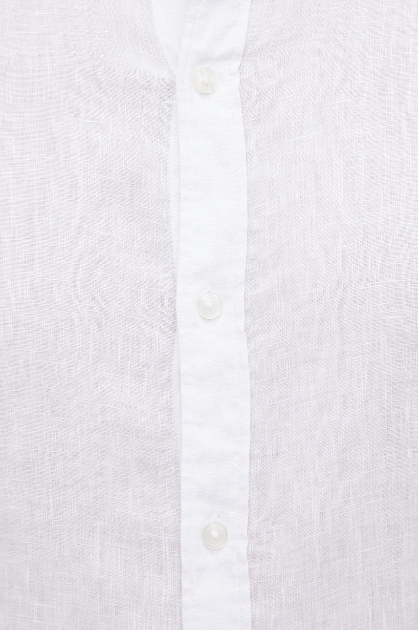 

Сорочка з льону Michael Kors чоловіча колір білий slim комір button-down