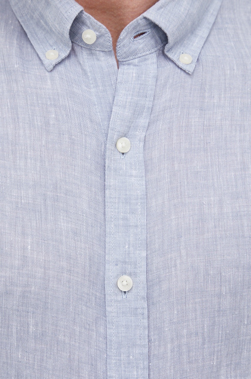 

Льняная рубашка Michael Kors мужская slim воротник button-down