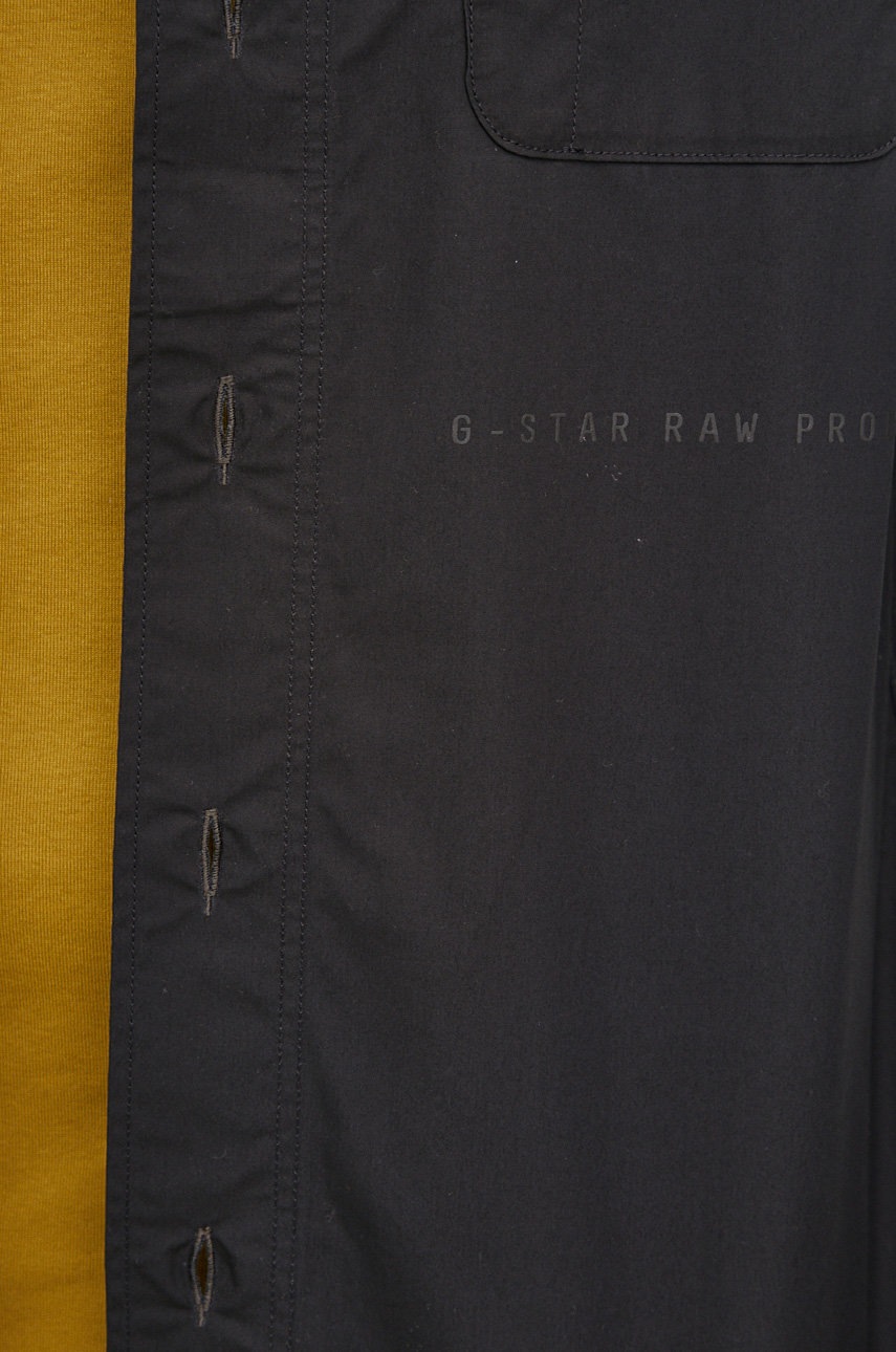 

Хлопковая рубашка G-Star Raw мужская цвет чёрный regular классический воротник