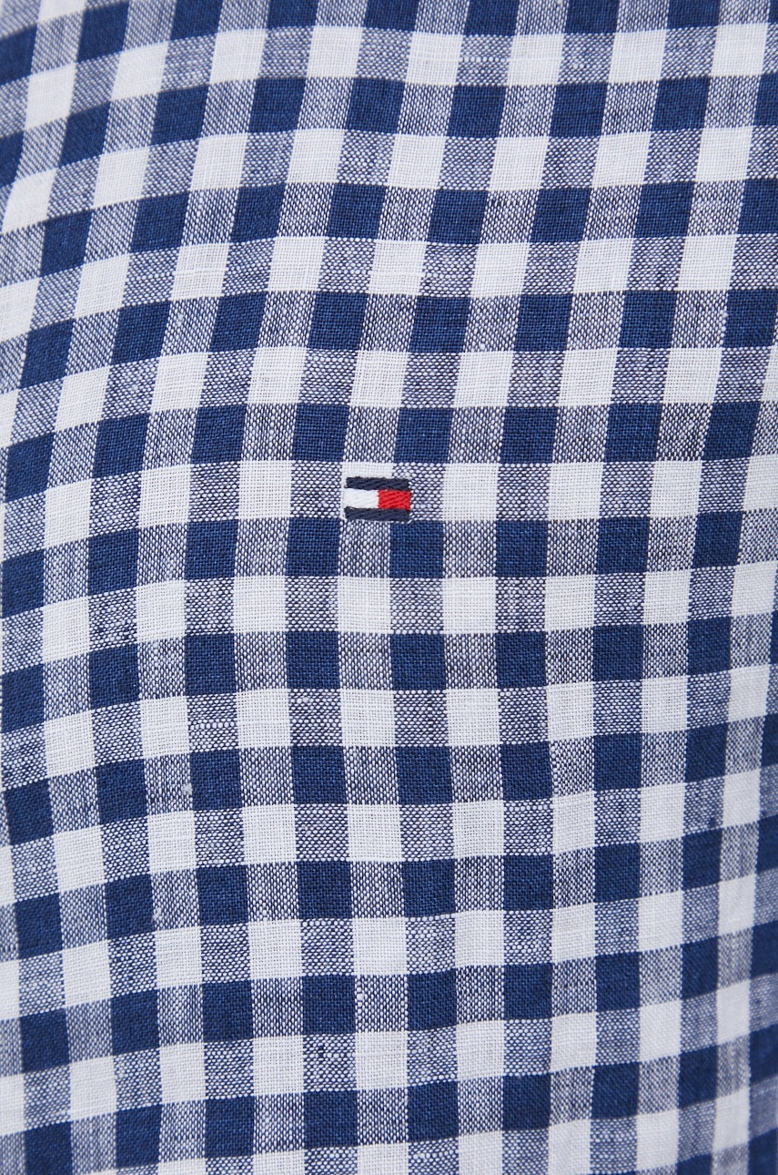

Сорочка з льону Tommy Hilfiger чоловіча колір синій regular комір button-down