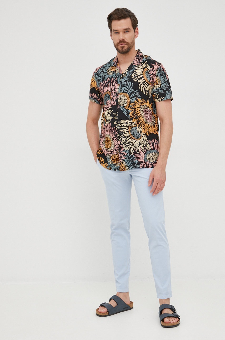 

Рубашка Desigual мужская цвет чёрный regular