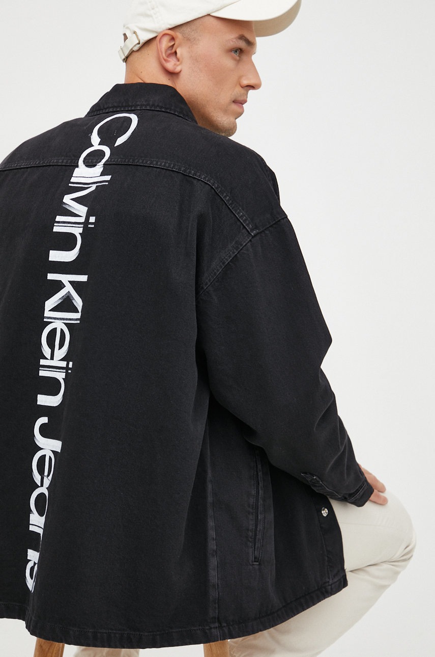 

Дънково яке Calvin Klein Jeans в черно, Черен