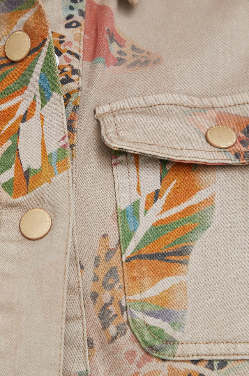 

Рубашка Desigual женская цвет бежевый regular классический воротник