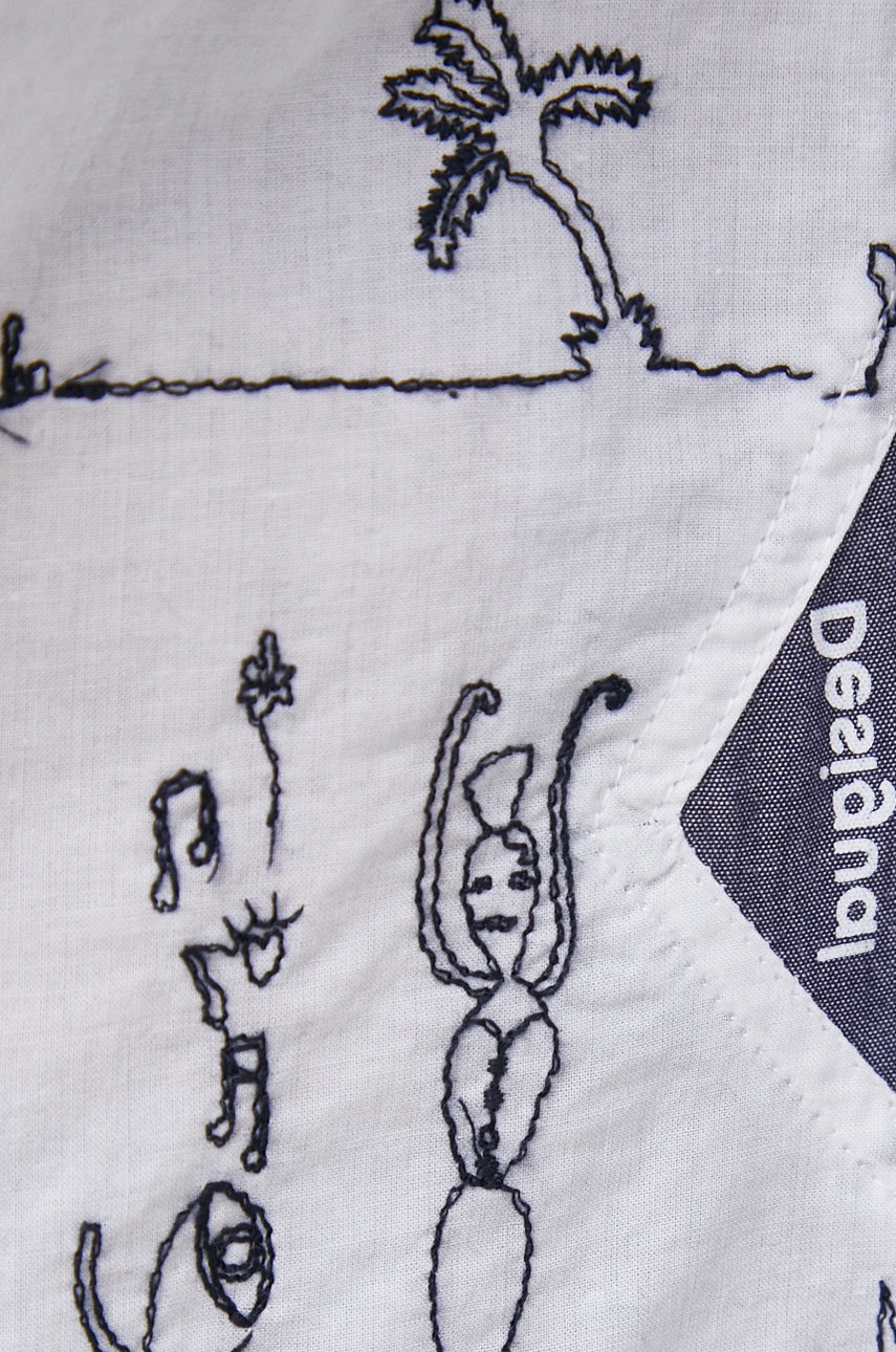 

Бавовняна сорочка Desigual чоловіча колір білий regular класичний комір