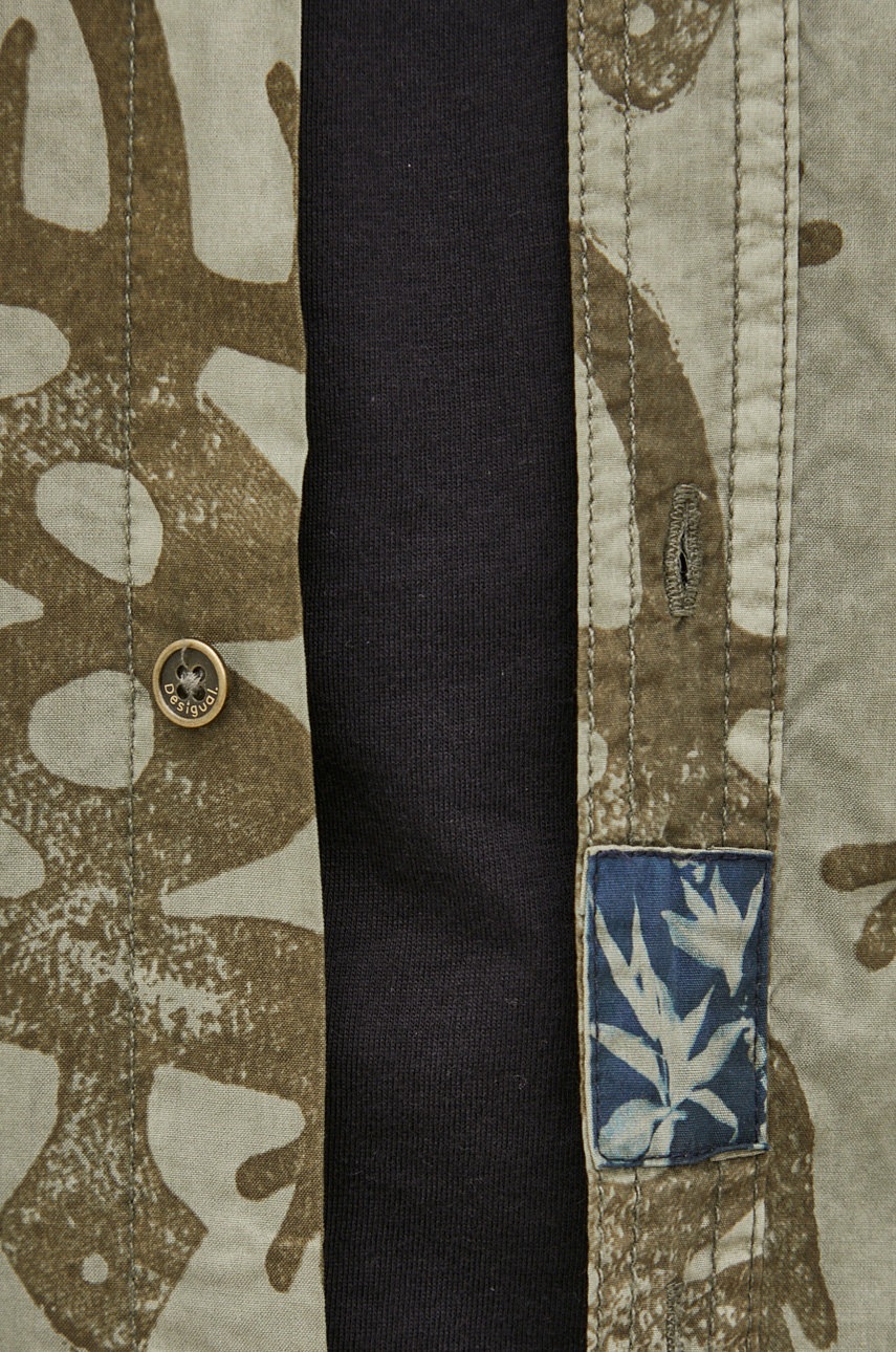

Рубашка Desigual мужская цвет зелёный regular итальянский воротник