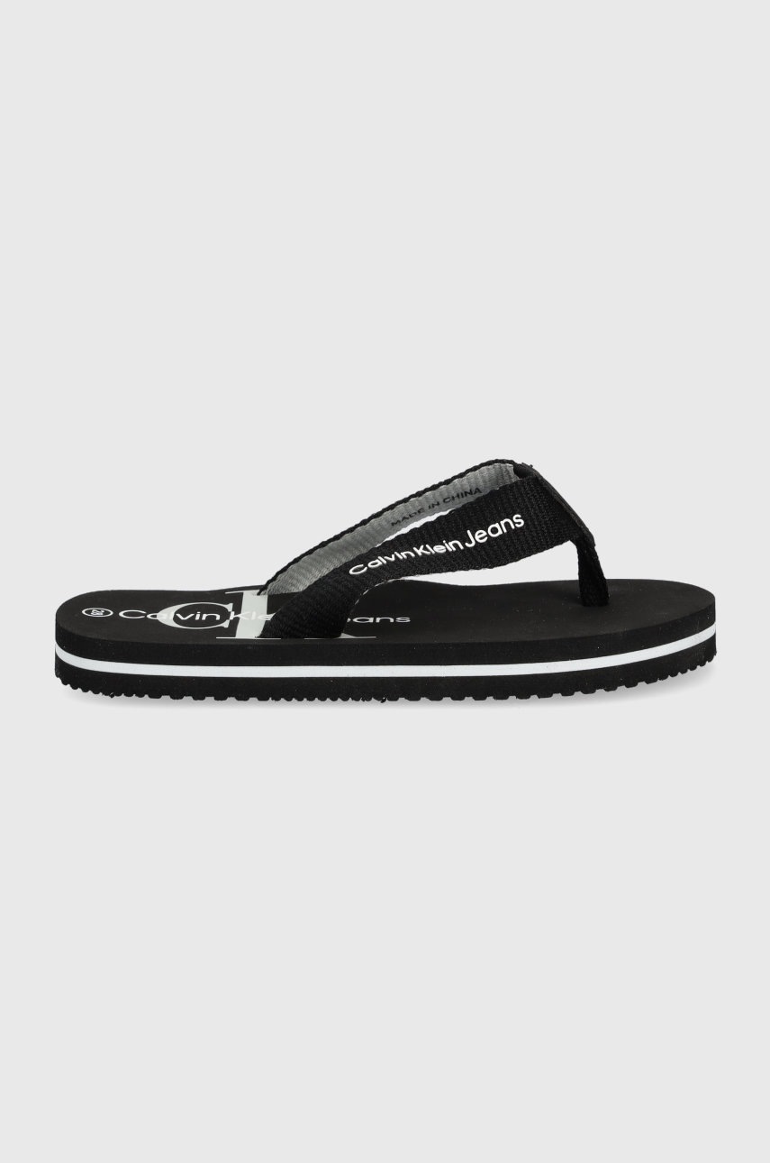 

Детски джапанки Calvin Klein Jeans в черно, Черен
